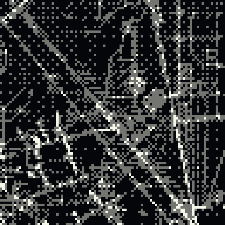 Dithered 1913 US Army field exercise map showing plotted unit positions and routes, quantised to three tones.